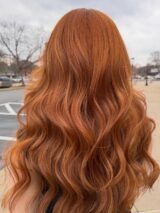 Burnished Copper Long Layered Waves For A Sunlit Glow
